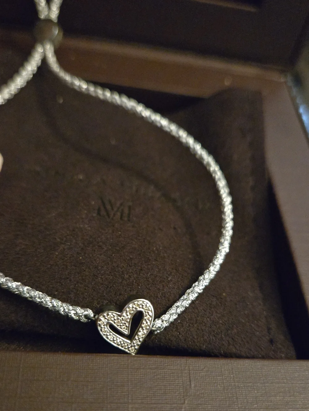 Monica Vinader Alphabet Heart Diamond Friendship Bracelet.